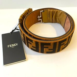 Fendi Authentic Velvet Zucca Waist Belt w/ Tags